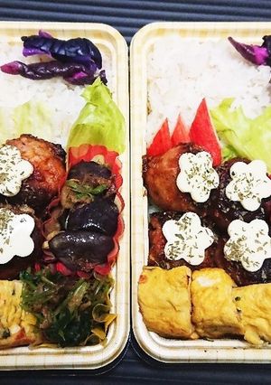 【夫婦弁当28】ハンバーグと茄子ポン酢-レシピのメイン写真