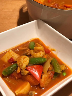 海老と野菜のアーモンドミルクトマトカレー-レシピのメイン写真