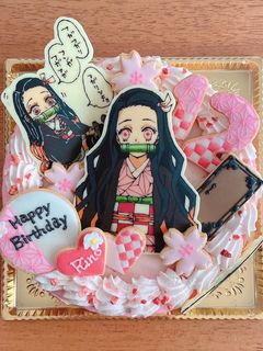 鬼滅*苺レアチーズケーキ*キャラケーキ-レシピのメイン写真