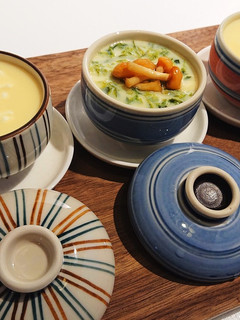 専門店考案!なめこあおさ茶碗蒸し 写真中-レシピのメイン写真