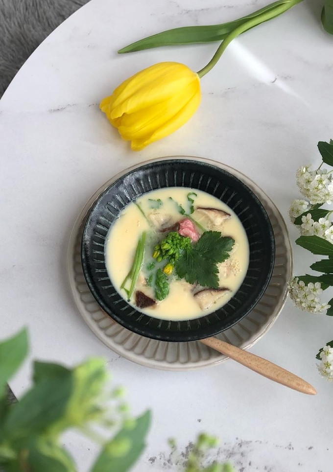春爛漫！本格　菜の花茶碗蒸し-レシピのメイン写真