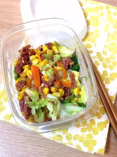 春キャベツとコンビーフの野菜炒め作り置き-レシピのメイン写真