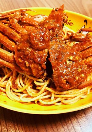 ズワイガニのトマトソースパスタ-レシピのメイン写真