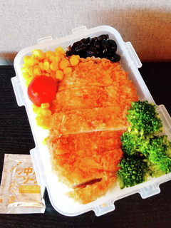 お弁当(4/21)とんかつ-レシピのメイン写真