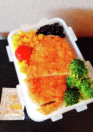 お弁当(4/21)とんかつ-レシピのメイン写真