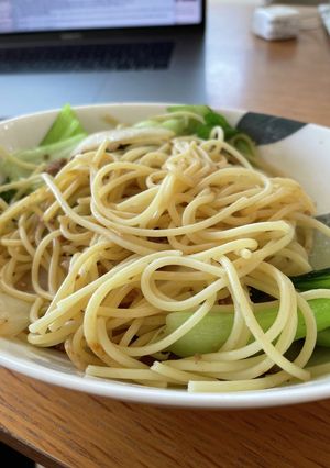 ひき肉と青梗菜のパスタ-レシピのメイン写真