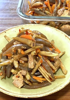 ごぼうとこんにゃくの肉きんぴら-レシピのメイン写真