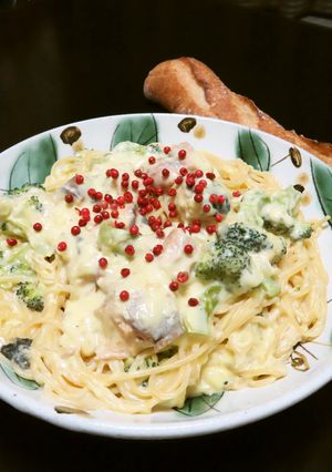 鮭缶で簡単☆さけのクリームソースパスタ-レシピのメイン写真