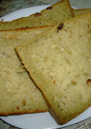 ふわっふわ　抹茶　♫甘納豆　角食パン-レシピのメイン写真