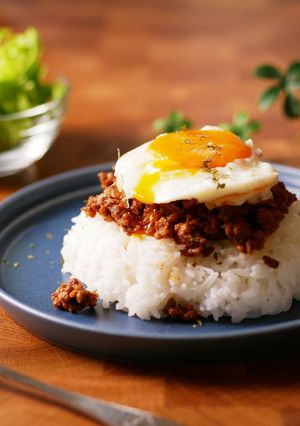 10分ください。カレーチャップそぼろ丼-レシピのメイン写真