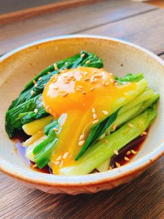 とろ~り卵醤油で♡行者にんにくのおひたし-レシピのメイン写真