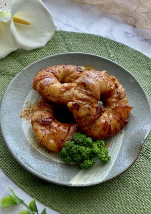 ドーナツ型玉ねぎの豚バラ肉巻き-レシピのメイン写真