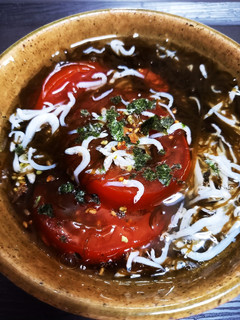 ひんやりトマトとしらすのもずく酢かけ-レシピのメイン写真