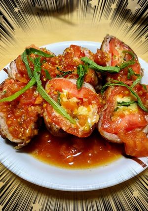 まるごとトマトのチーズ豚巻き-レシピのメイン写真
