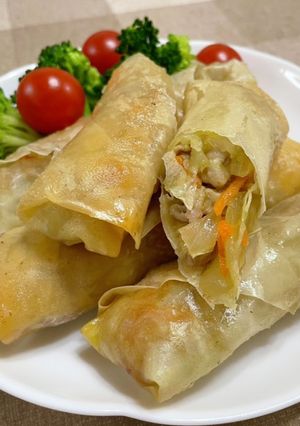 ☆豚こまでカレー春巻き♪-レシピのメイン写真