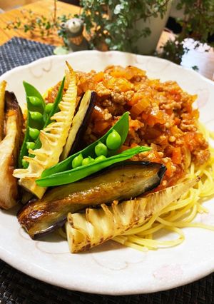 春のミートソーススパゲティ♡-レシピのメイン写真