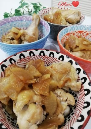 フライパンで簡単！鶏手羽元と大根の煮物-レシピのメイン写真