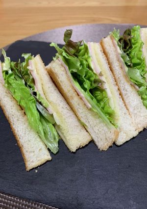 今日の朝ごはん #ハムチーズサンドイッチ-レシピのメイン写真