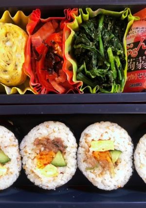 高校生弁当日記（キンパ弁当編）-レシピのメイン写真