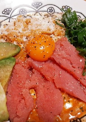 プルダックアレンジ・明太釜玉風-レシピのメイン写真