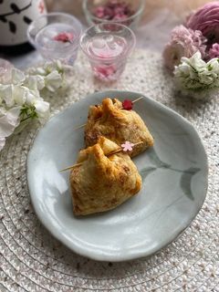 卵とサクサク天かすの納豆キムチ巾着-レシピのメイン写真