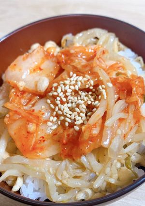 たったの1手順！？！？！？キムチナムル丼-レシピのメイン写真