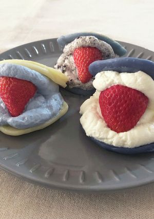 可愛いもちもち３色パンケーキサンド-レシピのメイン写真