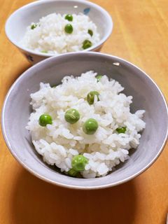 もっちり美味✨我家のグリンピースご飯覚書-レシピのメイン写真