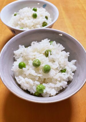 もっちり美味✨我家のグリンピースご飯覚書-レシピのメイン写真
