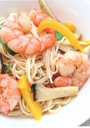 海老とエリンギの彩りポン酢温麺-レシピのメイン写真