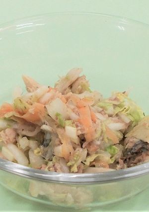 白菜とさば水煮缶とポテトチップのコラボ-レシピのメイン写真