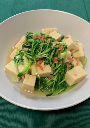 【カルシウム】豆苗と高野豆腐のあんかけ-レシピのメイン写真