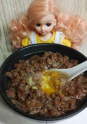 リカちゃん♡牛甘辛月見だし茶漬け✼¨*-レシピのメイン写真