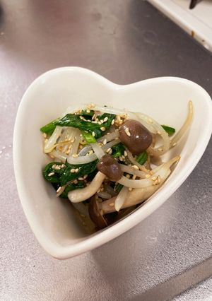 レンチンで☆もやしほうれん草しめじナムル-レシピのメイン写真