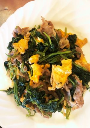 三つ葉の大量消費　豚肉　卵-レシピのメイン写真