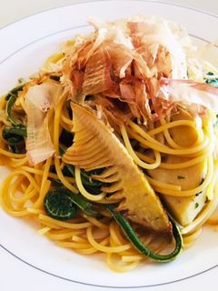 時短美味しい!筍とこごみの和風パスタ-レシピのメイン写真