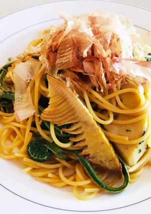 時短美味しい！筍とこごみの和風パスタ-レシピのメイン写真