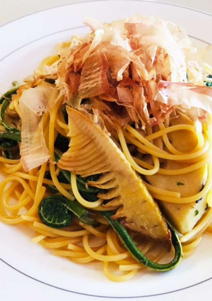 時短美味しい！筍とこごみの和風パスタ-レシピのメイン写真