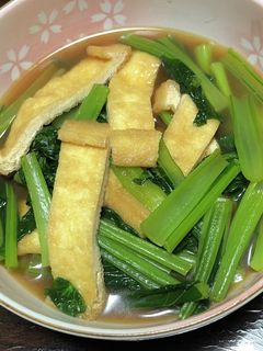 【超簡単!】小松菜と油揚げのあっさり煮-レシピのメイン写真