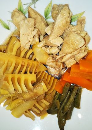 $鶏肉とタケノコの煮物$-レシピのメイン写真