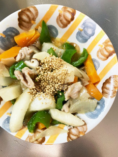 ピリ辛中華鍋味豚こま大根青椒肉絲風-レシピのメイン写真