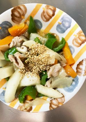 ピリ辛中華鍋味豚こま大根青椒肉絲風-レシピのメイン写真