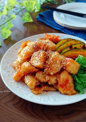 簡単節約☆鶏胸肉と厚揚げの照り焼き。-レシピのメイン写真