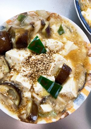 レンジ豚こま簡単坦々麺味麻婆豆腐茄子-レシピのメイン写真