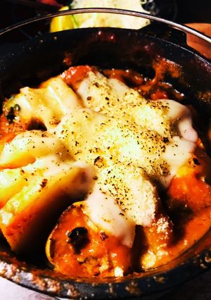 イワシほうれん草巻きトマトソース煮-レシピのメイン写真