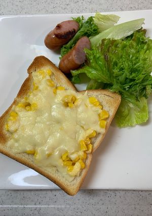 今日の朝ごはん#トースト#コーンチーズ-レシピのメイン写真