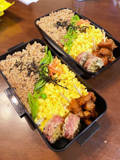 鶏そぼろ3色丼弁当 焼き鳥 -レシピのメイン写真