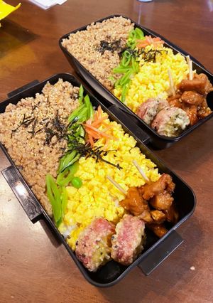 鶏そぼろ3色丼弁当　焼き鳥　-レシピのメイン写真