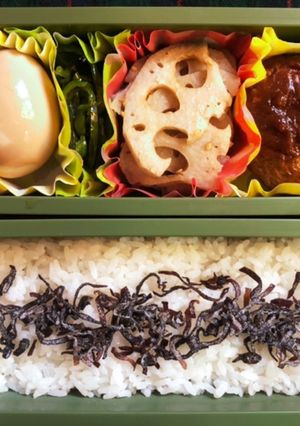 高校生弁当日記（塩昆布ご飯弁当）-レシピのメイン写真