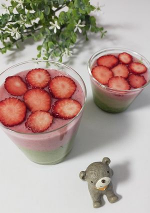 お餅3層スムージー-レシピのメイン写真